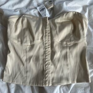 Abercrombie champagne satin corset sz small